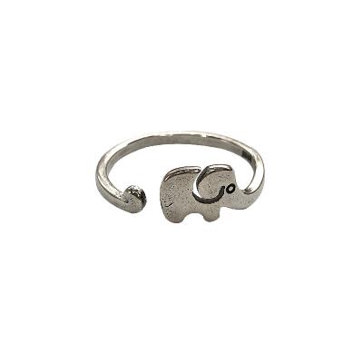 China Aobao Unique Simple Non-fading Animal Wrap Hugging Elephant Open Ring Women's Vintage Beauty Fashion Jewelry One Size Fit for sale