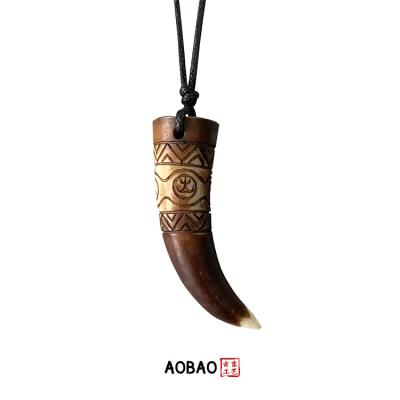 China Non Tarnish Hot Selling Vintage Not Fade Vampire Teeth Necklace Aobao Women's Jewelry Pendants for sale