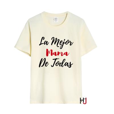 China Super LOVE MOM anti-pilling t-shirts for women jodas la mejor mama letters shirt mother's day summer women loose fit t-shirt for sale