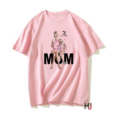 China Mother Daughter Love Anti-pilling Clothes Outfits Mother's Day T-Shirt Mommy And Me Baby Apparel Queen Mum Graphich Tees for sale