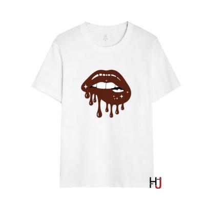 China Black African Lady T-shirts Women Summer Melanin Anti-pilling Graphic Female T-Shirt Girl Lips for sale