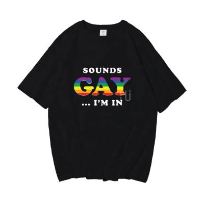 China Anti-pilling Rainbow Letters Design Omen LGBT Cartoon Men's Clothing Summer Casual T-Shirts Women's Unisex T-Shirt Printing for sale