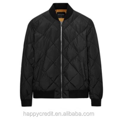 China Winter Gray Goose Feather Padding Quilted Bomber Jacket Men Breathable Goose Down Jacket With Embroidery for sale