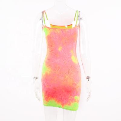 China 2021 fashion women dress summer one word viable slim fit dye link sexy dress for sale