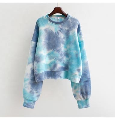 China Breathable Custom Sweatshirt Tie Dye Sweatshirt For Girls Fashion Tie Dye Sweatshirt for sale