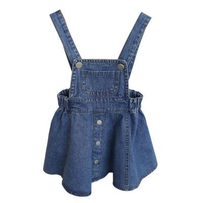 China Kids Babies Summer Denim Strap Embroidery Dress Overalls Short Skirt Breathable Custom Clothes for sale