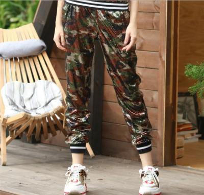 China Sustainable Women Camouflage Sequin Joggers Suits Apparel Set Jogger Set Women Joggers Costume for sale