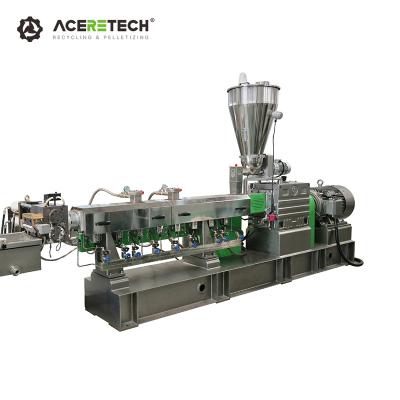 China Recycling Plastic Pellet Granulator ATE 35(016) Hot Cut Parallel Plastic ODM OEM PVC Pulls Strip Granule Extrusion Twin-Scerw Line for sale