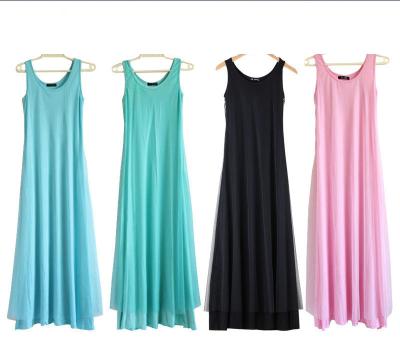 China O Neck Teal Pink Womens Summer Maxi Dresses Mesh Veils Strappy Prom Dresses for sale