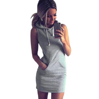 China Cotton French Terry T Shirt Dress , Summer Mini Hoodie Bodycon Dress For Juniors for sale