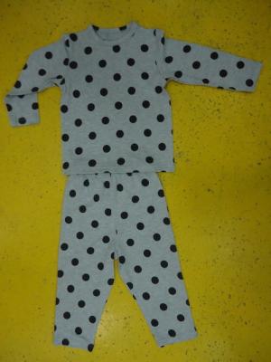 China Rayon Spandex Children'S Cotton Pajamas Polka Dot Pajama Set Playwear 2pc for sale