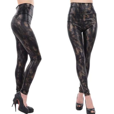 China Skinny Leopard Print Yoga Leggings , High Waisted Faux Leather Leggings For Girls for sale