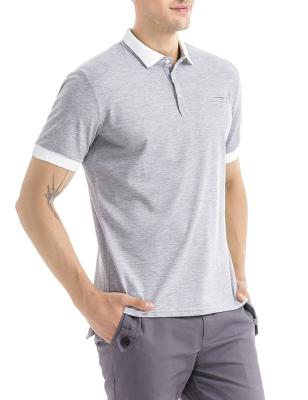 China Short Sleeves Mens Polo T Shirts 100% Cotton Pique 3 Buttons Placket for sale