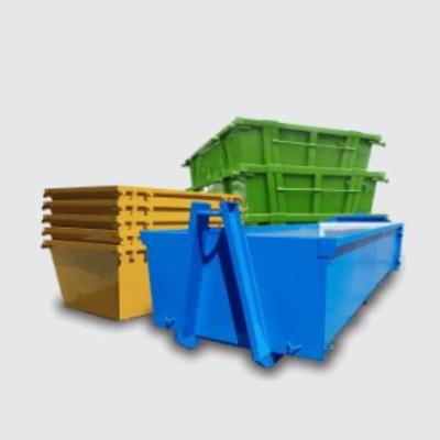 China Stackable Industrial Waste Disposal Bin Trailer Lift Container Hook Lift Dump Hook Lift Bin for sale