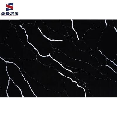 China Scratch/Stain/Heat Resistant Modern Black Artificial Quartz Stone Artificial Engineered Marble Acrylic Slab/Chemical Sheet for sale