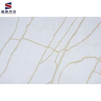 China Scratch / Stain / Heat / Chemical Countertop Vanity Top Countertop Quartz Marble Slab Calacatta White for sale