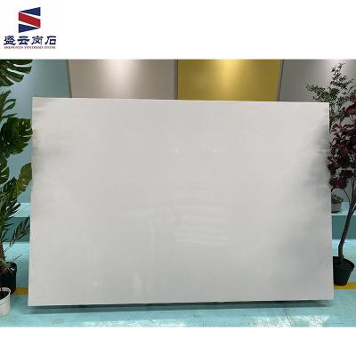 China Large High Density Slab Kitchen Countertops Tops Artificial Agglomerated Stone Yellow Marble Vein Solid Exterior Sheet for sale