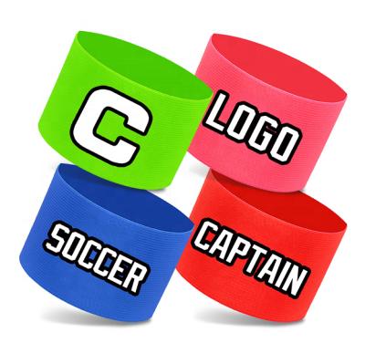 China Custom Football Sports Nylon/Polyester Tape Hook Loop Elastic Football Captain Armband for sale