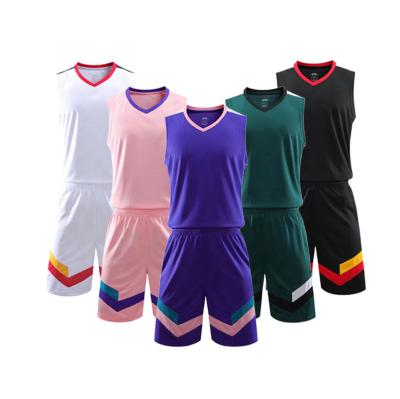 China Breathable Custom High Quality Dye Sublimated Basketball Wear Tank Top Uniform Men Youth White And Black Color Set For Sale for sale