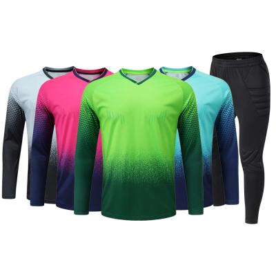 China Soccer Training Suits Soccer Training Suits Sponge Pad Goalkeeper Uniform Set Mens Football Goalkeeper Tank Top Set for sale