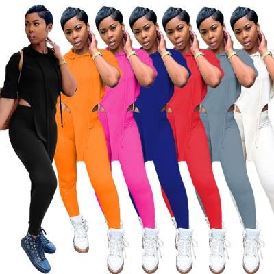 China Breathable Apparel Long Sleeve Women 2 Piece Hoodie Set Solid Color Pants Set Zipper Casual Two Piece Set for sale