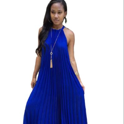 China Maxi Dresses Women Casual Long Fashion Solid Color Pleated Dresses Breathable Summer Dress Coat for sale