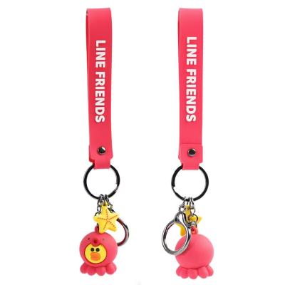 China Personality Key Chains Bag Pendant Custom High Quality 3D  Car Keychain Schoolbag Silicone Key Ring PVC keychain Rubber Cartoon Keychains for sale