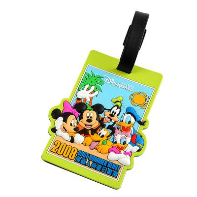 China Luggage Accessories Custom Soft Silicone Rubber Letter PVC Luggage Tag Travel Accessories Animal Cartoon Luggage Tags for sale