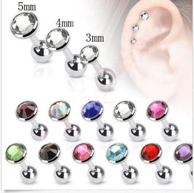 China TRENDY Statement Earrings Tragus Piercing Gold Diamond Stud Earrings Stainless Steel Piercing Earrings for sale