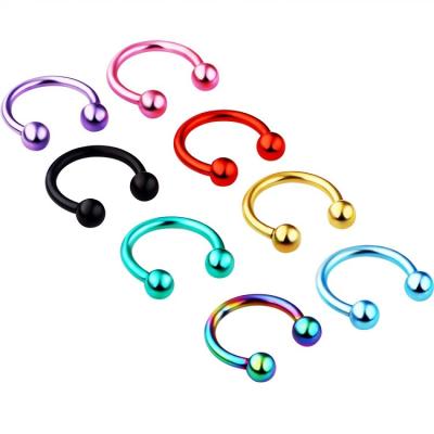 China FASHIONABLE Nose Piercing 316 Stainless Steel Color Nose Stud Ring Septum Piercing Jewelry for sale