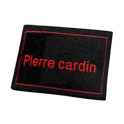 China Custom Logo Woven Polyester Cotton Garment Woven Label Patch Washable Sew On Apparel For Bags Washable Key Labels For Garment for sale