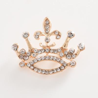 China Wholesale Wedding Dress Wedding Crown Brooch Bridal Rhinestone Silver Plated Pin Brooch for sale