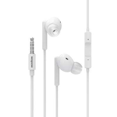 China Hot Selling Erfect New 2021 3.5mm WOPOW WE06 New 2021 3.5mm Noise Mobile Phone Stereo Hi-Fi Universal Earphones With Mic Wired Headphones Handsfree for sale