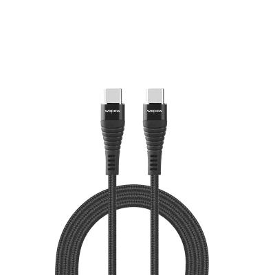 China Phone charge and nylon braided type c cable 1m palladium 3a fast transmission WOPOW LT-36 type c to type c cable for sale