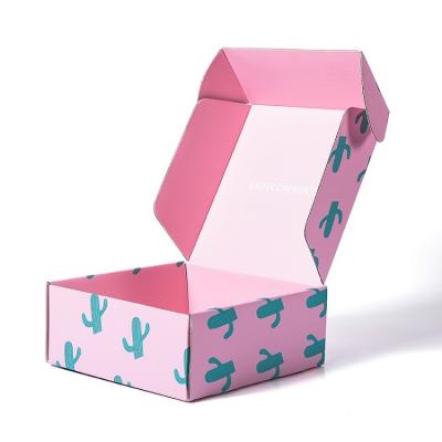 China Handmade Wholesale 3d Design Small Corrugated Pink Ad Box for sale