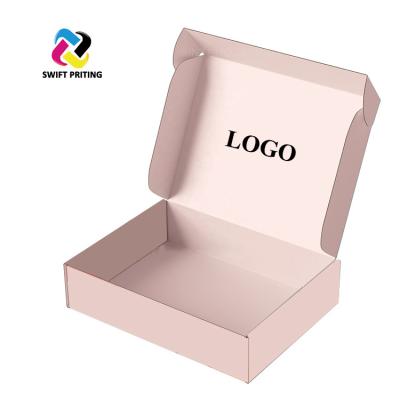 China Custom Handmade Logo Cardboard Small Mailling Boxes Pink Mailbox for sale