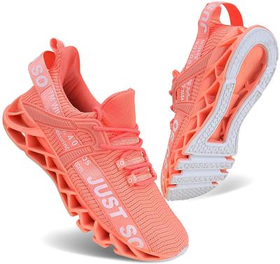 China CUSHIONING Shape JUST SO SO Non Slip Sporty Tennis Walking Sneakers Blade Shaped Women Running Shoes for sale