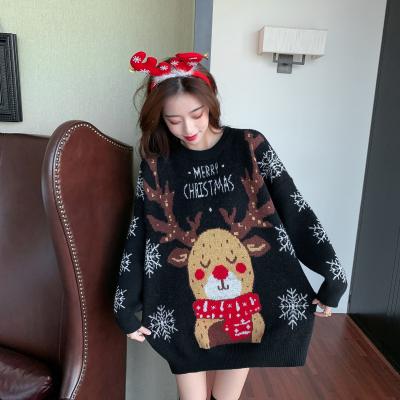 China Breathable Wholesale Winter Clothes Cute Loose Ugly Red Knitted Women's Christmas Sweater for sale