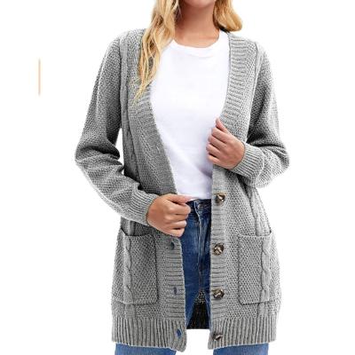 China 2021 New Arrivals Women's Breathable Long Sleeve Front Hoodie Knit Sweater Cardigan Open With Pockets Sweater for sale