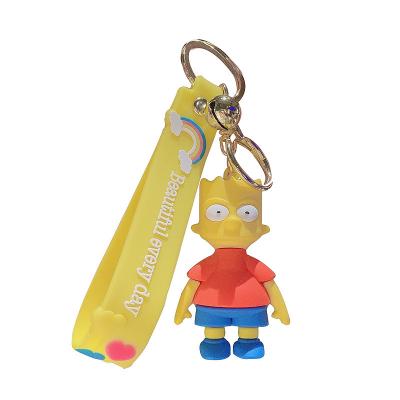 China Keychain Pendant Cartoon Anime The Simpsons Family Doll Keychain Custom Logo Design 3D Creative Cars Bags Pendant Keyring Key Chain for sale