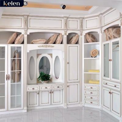 China Modern Luxury Customized Walk In Cheap Glass Door Slide Organizer Furniture MDF Walk In Solid Wood Bedroom Wardrobe Closet for sale