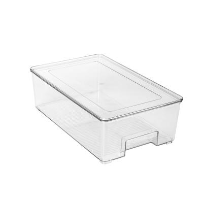 China Pet Food Stackable Clear Kitchen Fruit Vegetable Storage Bin Freezer Reference Refrigerator Storage Container Plastic Airtight Box Set With Lids for sale