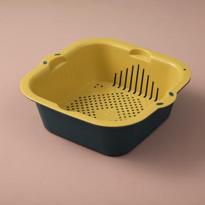 China Viable kitchen multifunctional drain basket for cleaning, draining and storing fruits and vegetables easy to place safe material for sale