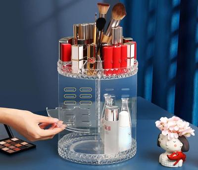 China 360 Rotating 360-Degree Rotating Adjustable Multifunctional Acrylic Cosmetic Storage Make Up Organizer for sale