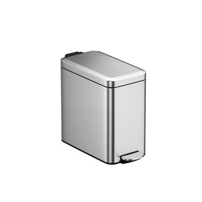 China Wholesale Hotel Office Stainless Steel Trash Can Metal Trash Can 18L Living Room Pedal Stocked Trash Can for sale