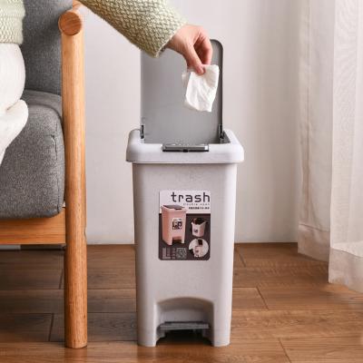 China China Wholesale Plastic Stocked Trash Can Pedal Trash Can Kitchen Waste Bins for sale