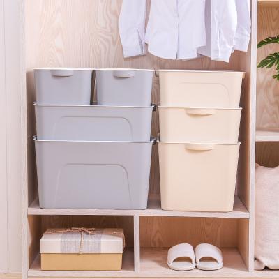 China Bathroom PP Sundries Organizer Decorative Cabinet Table Single Plastic Matte Storage Box With Lid for sale