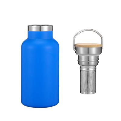 China 12oz16oz 20oz PORTABLE Standard Bottle Water Mouth Vacuum Insulated Stainless Steel Water Bottle HandleLid SS Bamboo Infuser GradientColor for sale