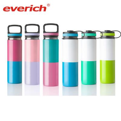 China 2022 Everich New Logo Custom Viable Double Wall Vacuum Wide Mouth Insulated Water Bottle For Outdoor With Handle Lid for sale