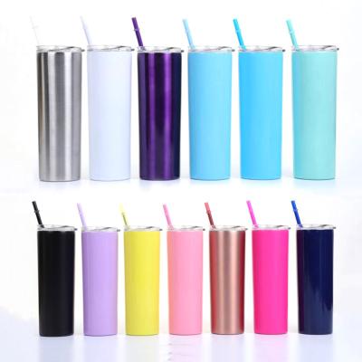 China Custom Sublimation White Sublimation Viable 20 oz Tumbler Stainless Steel Double Wall Tumbler With Straw Lid for sale